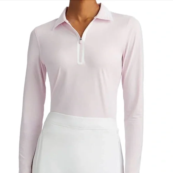 G/FORE Women’s Silky Tech Nylon Quarter Zip Polo Blush Pink Lilac Small - Picture 3 of 16